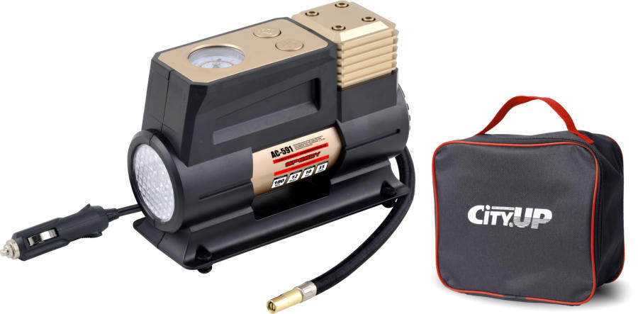 Компрессор автомобильный поршневой с фонарем 35 л/мин CITY UP ...