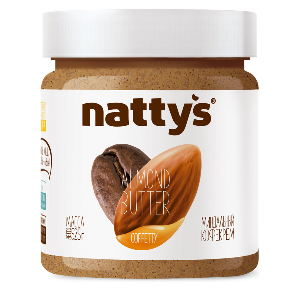 Миндальная паста Nattys COFFETTY с кофе и мёдом, 525 г #1