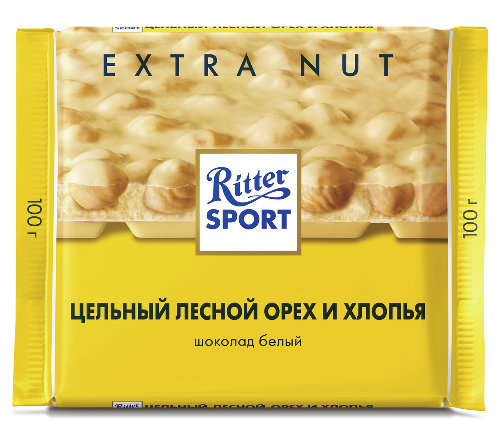 Шоколад белый Ritter Sport Цельный лесной орех и хлопья, 100 г #1