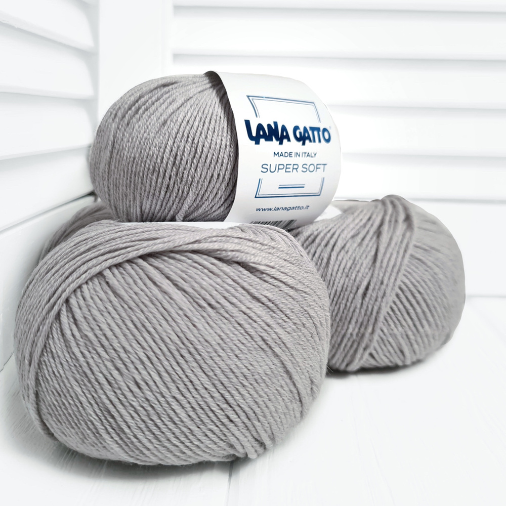 Пряжа Lana Gatto - Super Soft (20741 - светло-серый меланж), 125м/50г, 3 шт. (Лана Гатто - Супер Софт/Supersoft) #1