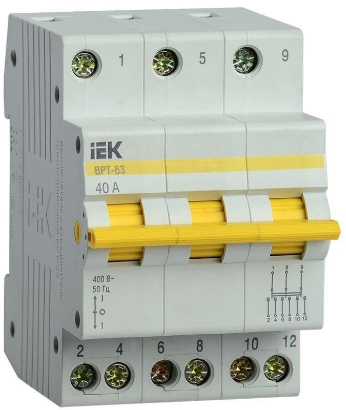 Выключатель-разъединитель трехпозиционный 3п ВРТ-63 40А IEK MPR10-3-040  #1