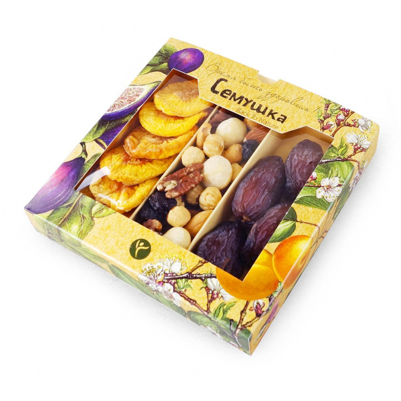 Коктейль смесь орехов с королевскими финиками и персиками Семушка, 230 грамм  #1