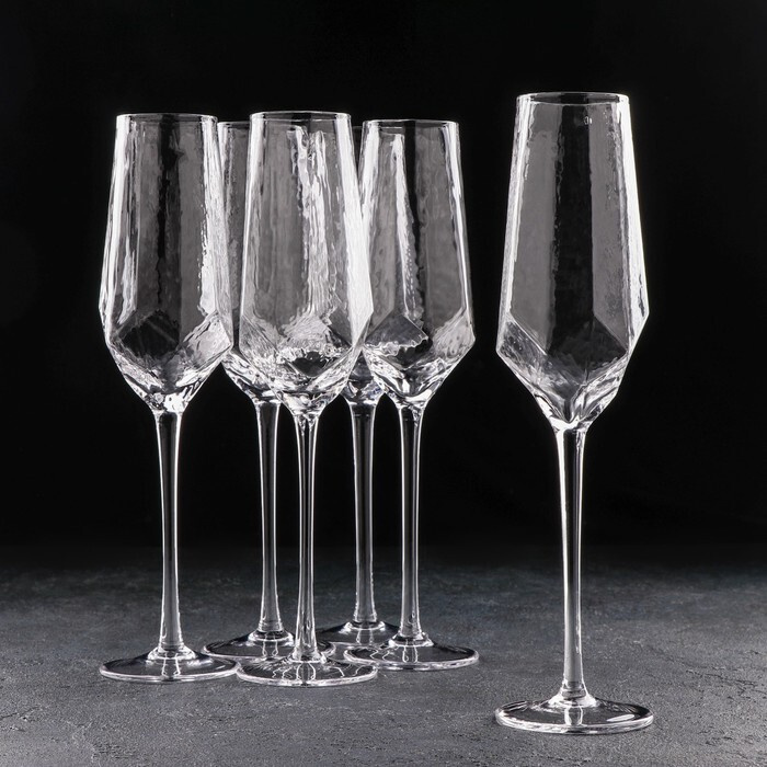 Набор бокалов для шампанского "Дарио", 180 мл, 7х20 см, 6 шт, цвет прозрачный  #1