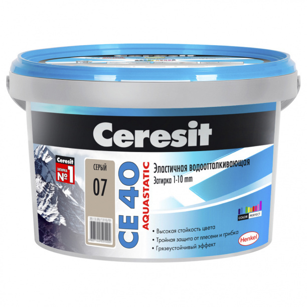 Затирка Ceresit CE 40 1-10 мм серая 2 кг #1