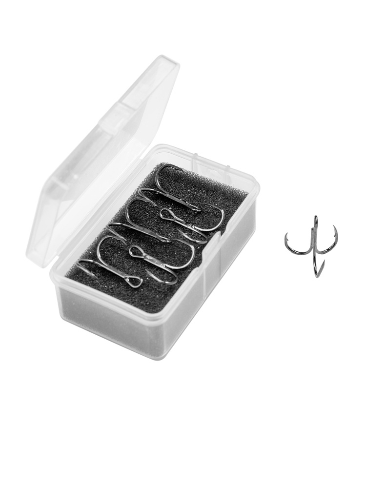 Тройной крючок PALIA №4 / 5 шт. /Осевое смещение жала.Триангулярная ...