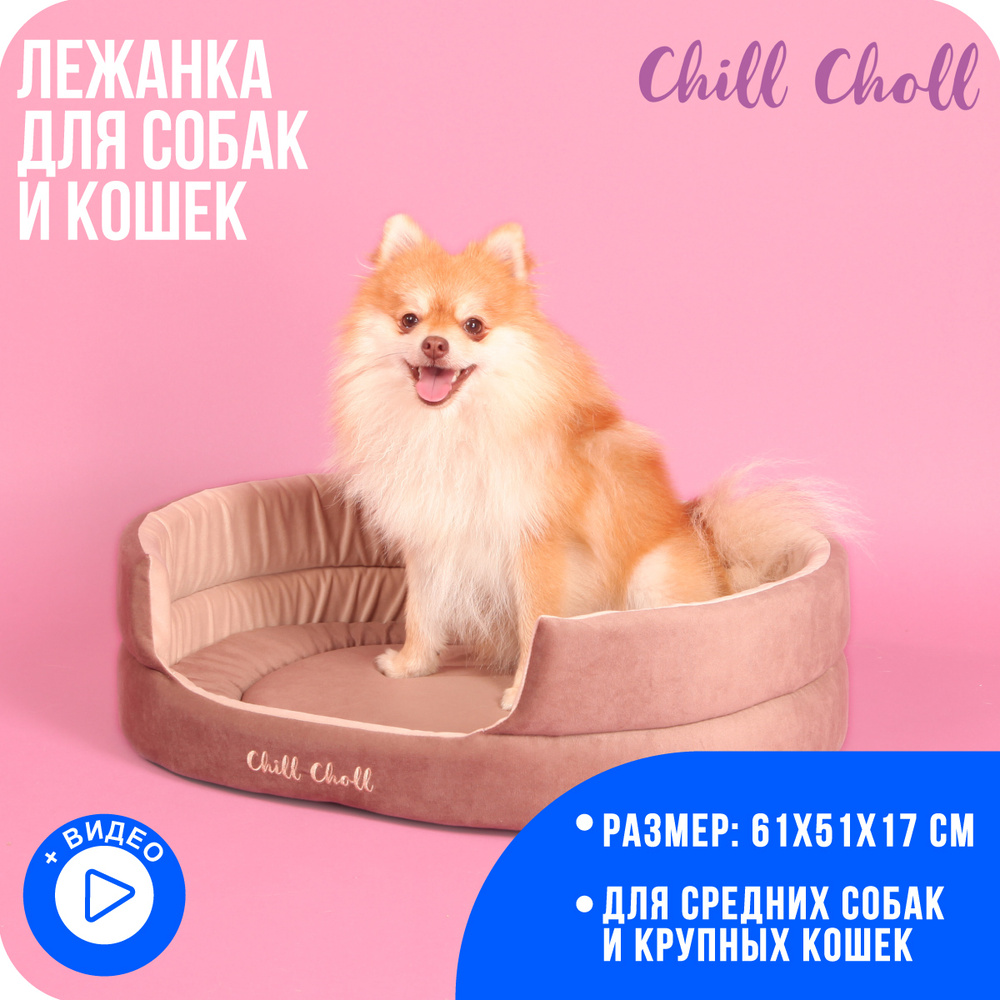 Лежанка для собак и кошек Chill Choll/ 61х51х17 см/ цвет каштан - купить с  доставкой по выгодным ценам в интернет-магазине OZON (298904536)