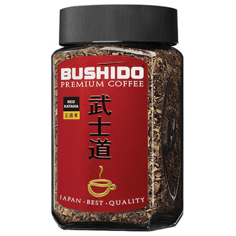 Кофе растворимый BUSHIDO Red Katana, сублимированный, 100 г, 100% арабика, стеклянная банка  #1