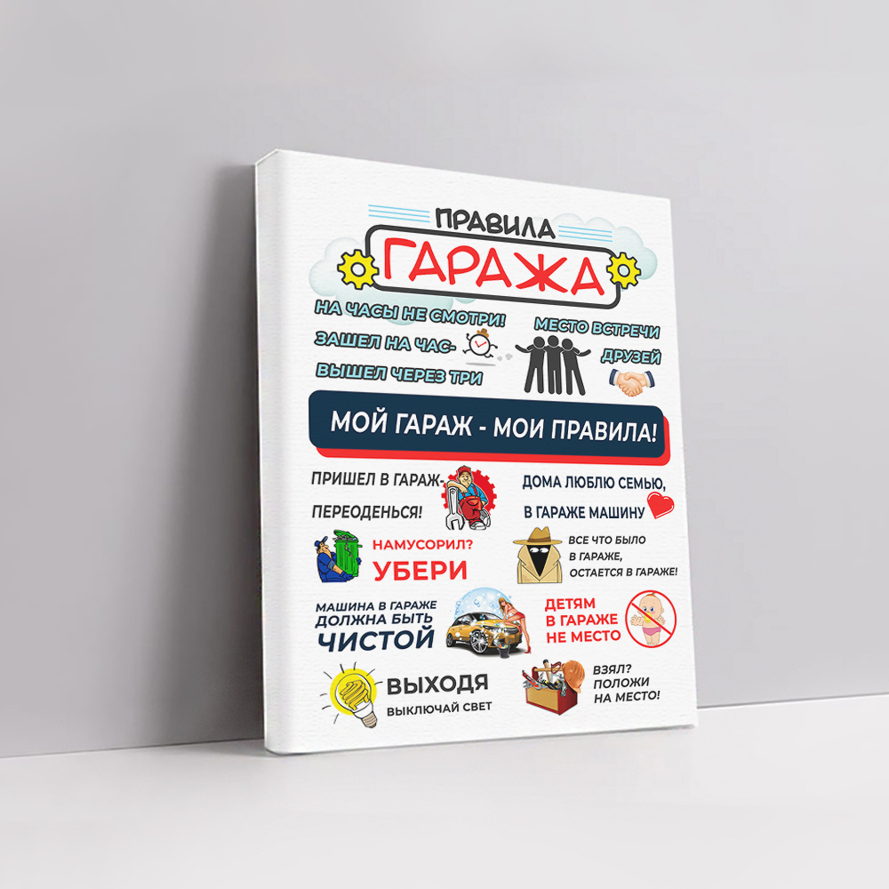 AlexArt Постер "Правила гаража", 42 см х 32 см #1