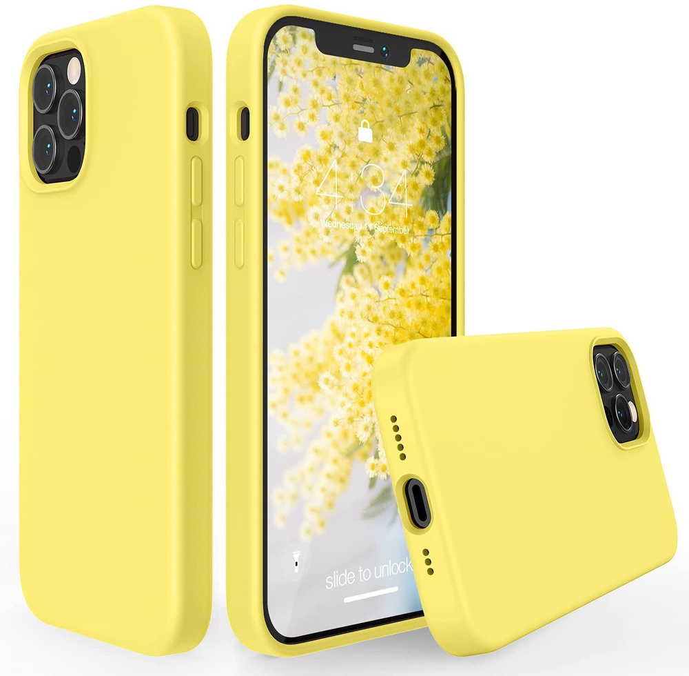 Силиконовый чехол на Айфон 13 про Макс с Логотипом / Silicone Case iPhone  13 Pro Max, Жёлтый - купить с доставкой по выгодным ценам в  интернет-магазине OZON (542549721)