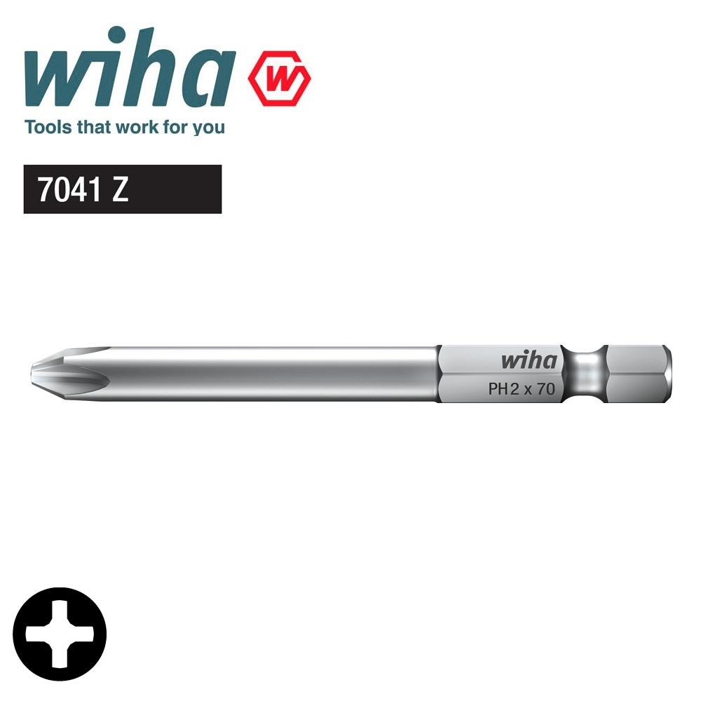 Бита PH2х 90мм Professional Wiha 7041Z 04009 #1