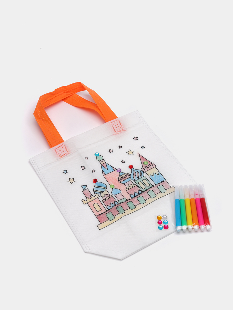 Набор для детского творчества сумка шоппер-раскраска с фломастерами. -  купить с доставкой по выгодным ценам в интернет-магазине OZON (563447514)