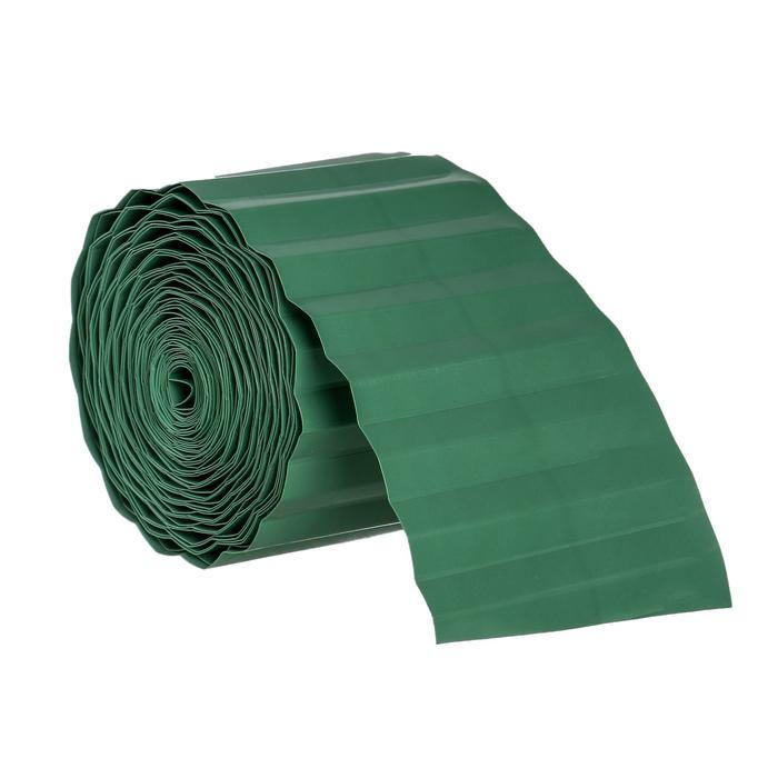 Лента бордюрная, 0.1х 9 м, толщина 0,6 мм, пластиковая, зелёная  #1