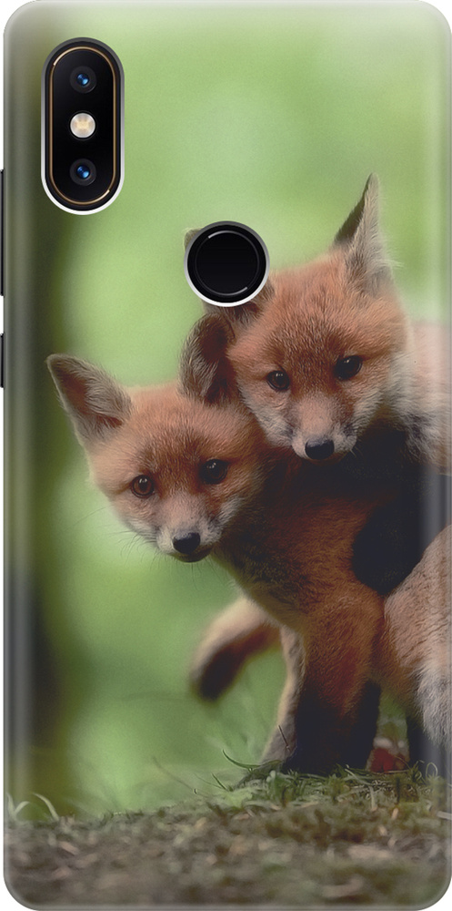 Силиконовый чехол Два лисенка на Xiaomi Mi Mix 2S / Сяоми Ми Микс 2 эс ...