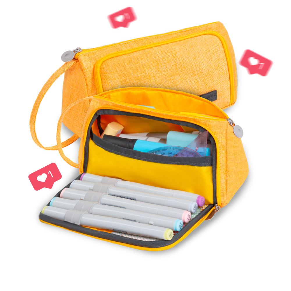 Пенал школьный для девочек подростков Magic Box желтый - купить с доставкой по выгодным ценам в интернет-магазине OZON (242035069)