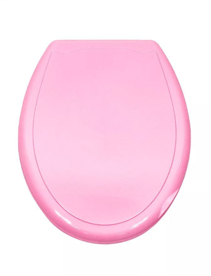 Сиденье для унитаза с крышкой, цвет розовый однотонный #1