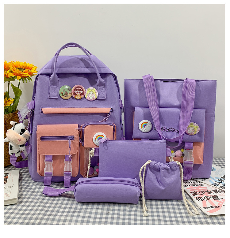Рюкзак школьный, Набор из 5 предметов,purple,фиолетовый - купить с ...