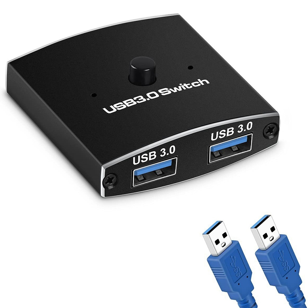 Переключатель USB 3.0 5 Гбит/с 2 в 1 Выходе для клавиатуры принтера  #1