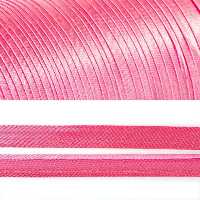 Косая бейка для шитья атлас (бейка атласная) шир.15мм цв.розовый (132 метра)  #1