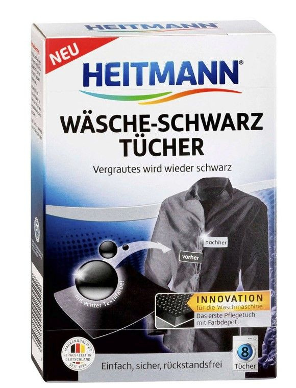 Салфетки для черного белья Heitmann Wasche Schwarz Tucher для обновления цвета черной одежды при стирке #1