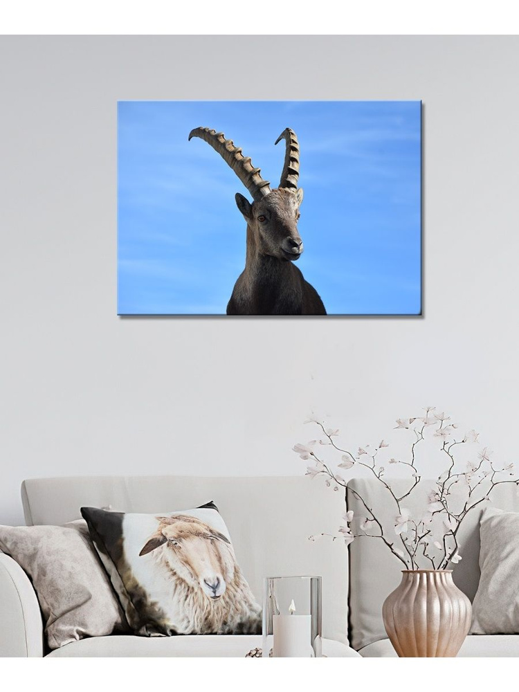 Картина на холсте с подрамником ХитАрт дикий козел 14 40x60; коза; Козел -  купить по низкой цене в интернет-магазине OZON (686955364)