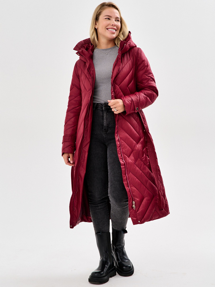 Пальто fadjo, Демисезон, размер 44, цвет бордовый, Полиэстер - купить ...