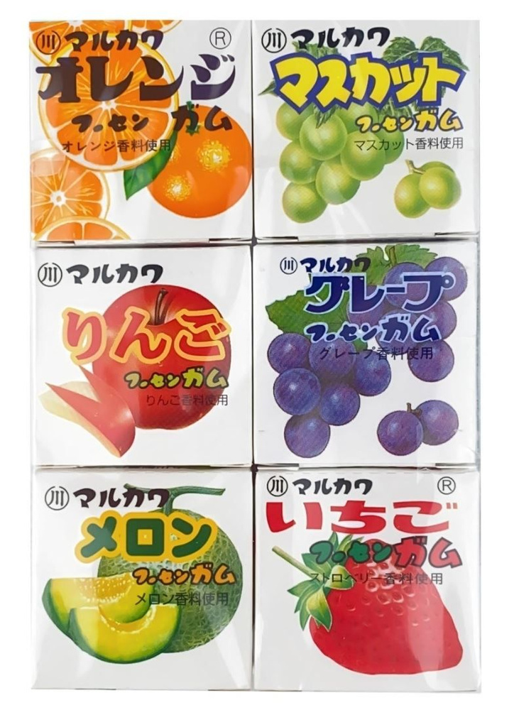 Японская жевательная резинка Марукава ассорти 6 вкусов / японская жвачка MARUKAWA / сладости из Японии/пузырь #1