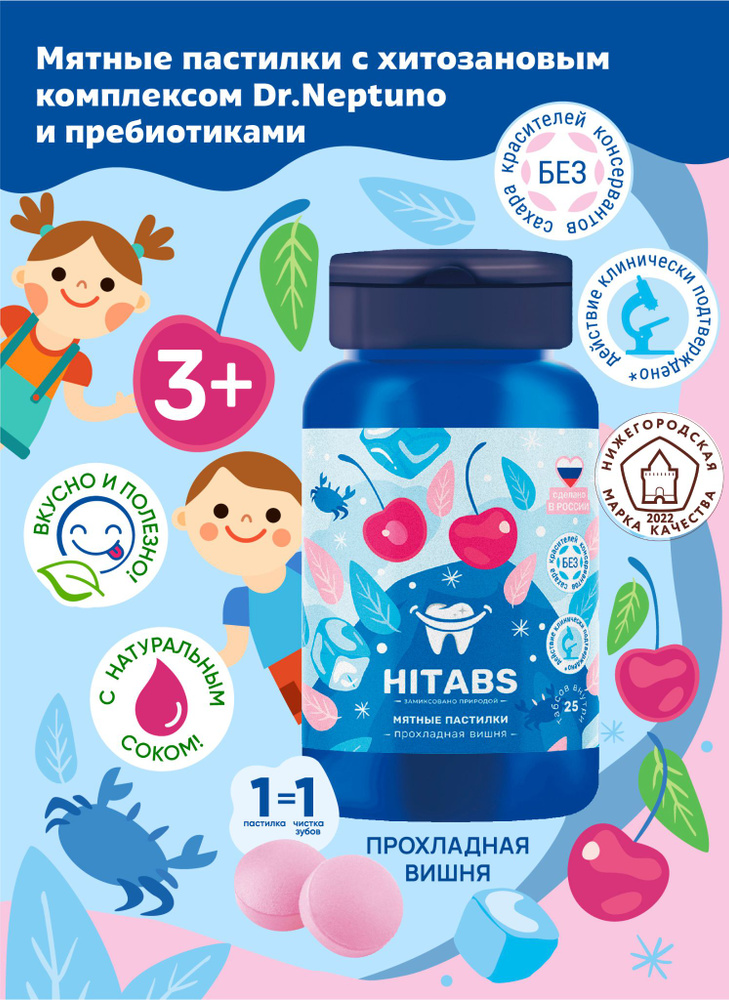 Мятные пастилки с хитозановым комплексом Doctor Neptuno и пребиотиком ...
