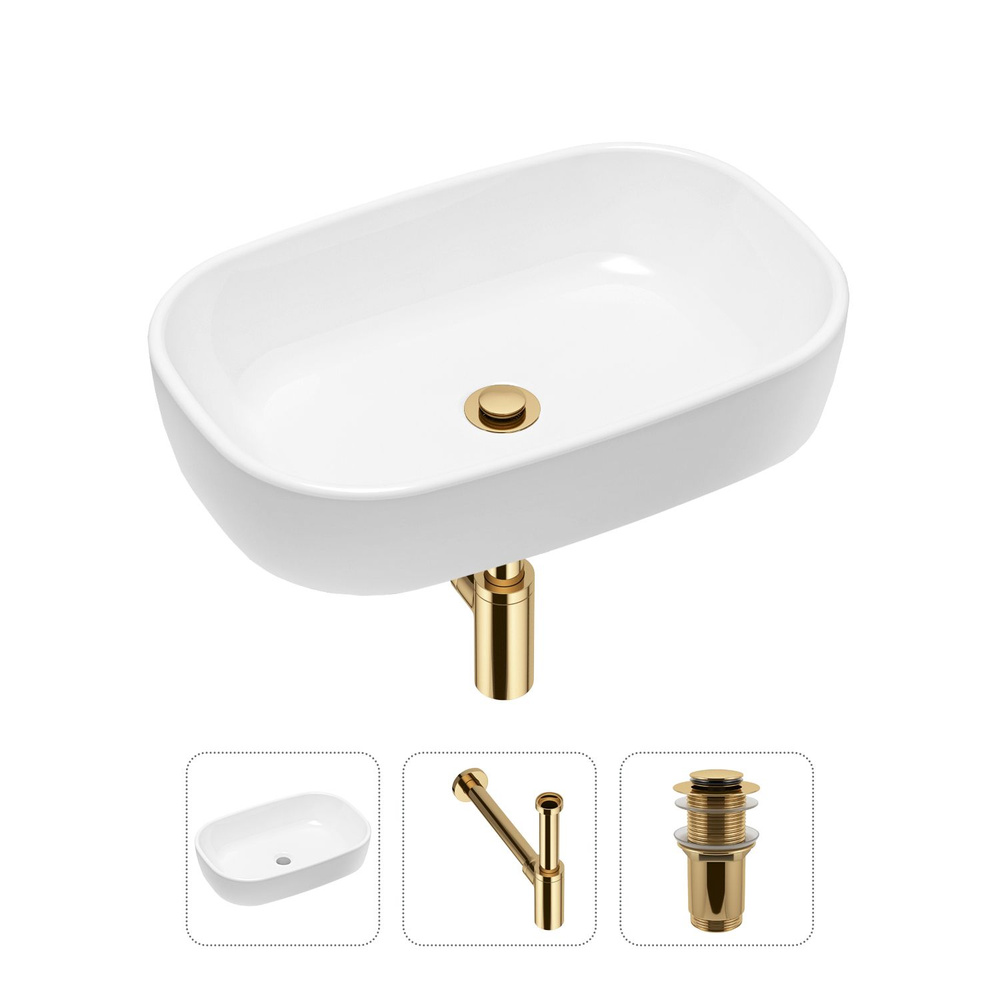 Накладная раковина на столешницу для ванной Lavinia Boho Sink 21520009 в комплекте 3 в 1: раковина 54 #1