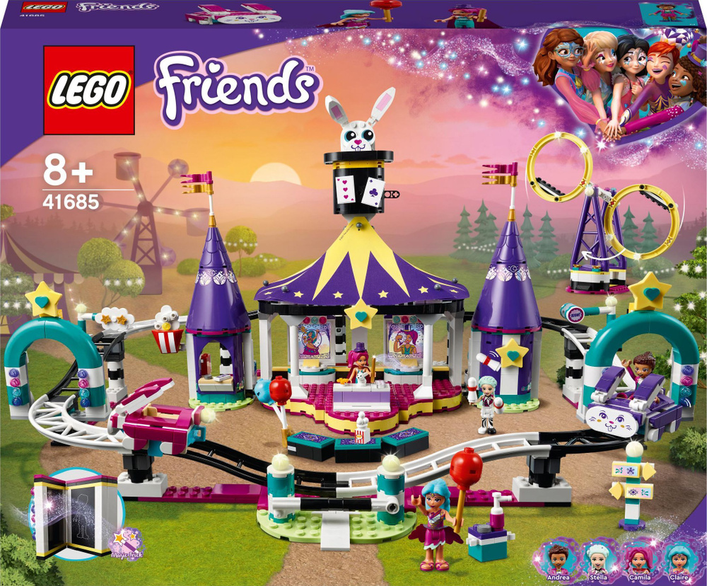 Конструктор Lego Friends волшебный парк развлечений с американскими горками  (41685) - купить с доставкой по выгодным ценам в интернет-магазине OZON  (1257701484)