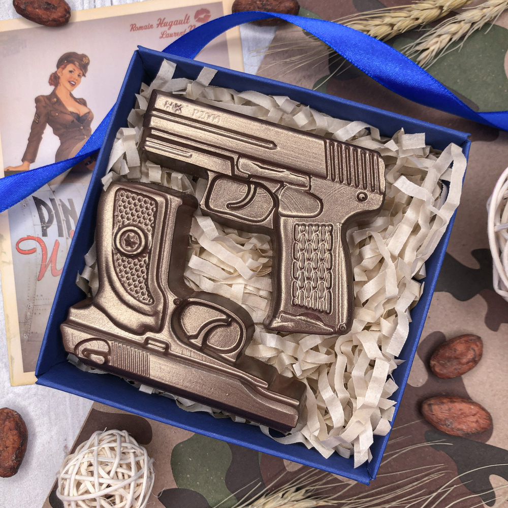 Шоколадный набор iChoco "Пистолеты" одноцветный, бельгийский молочный шоколад, 100 г  #1