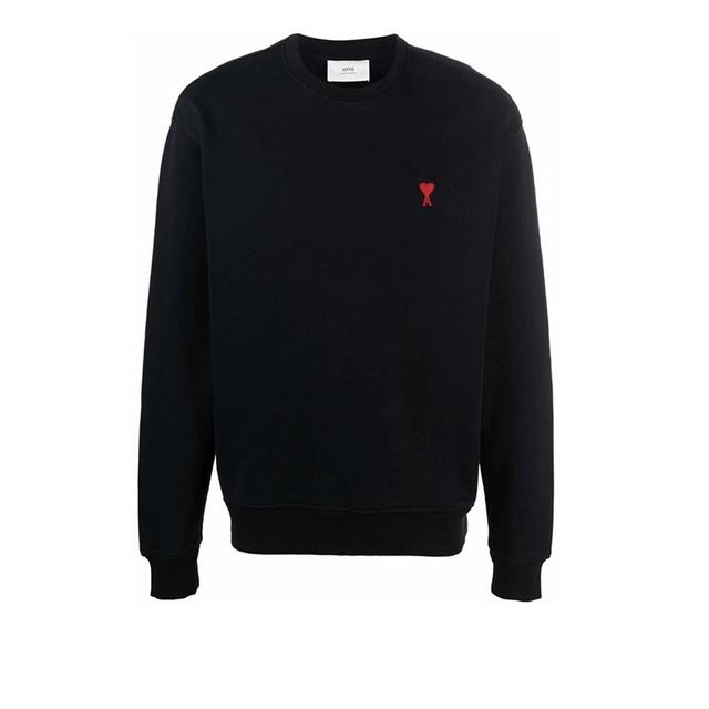 Свитшот Женский, Мужской AMI Вышивка черный Хлопок, размер