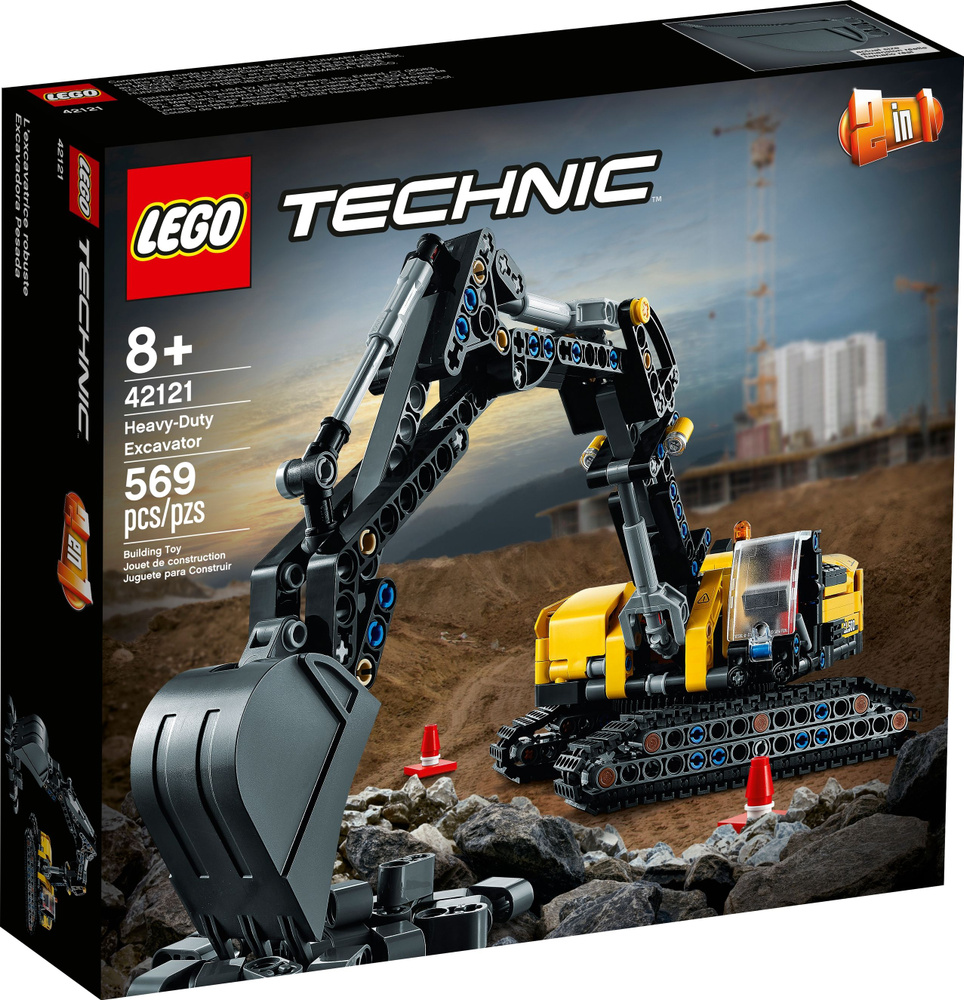 лего Technic серия, LEGO 42121 Тяжелый экскаватор, lego конструктор для  мальчика, лего для девочек