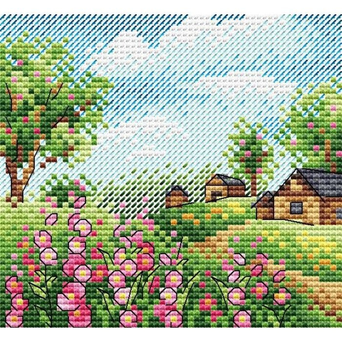 Вышивка крестиком и гладью. Комплект: Игла, Схема, Мулине, Канва ...