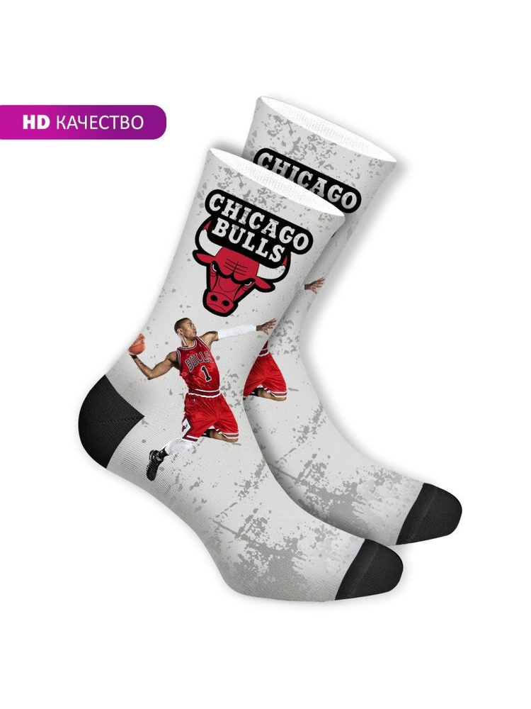 Носки mimisocks Chicago Bulls с принтом "Chicago Bulls (Чикаго Буллз)", 1 пара  #1