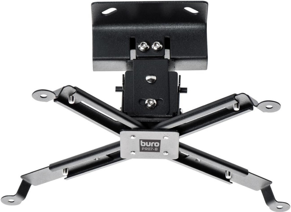 Кронштейн для проектора Buro PR07-B черный, нагрузка 12 кг, потолочный, поворот и наклон (1174975)  #1