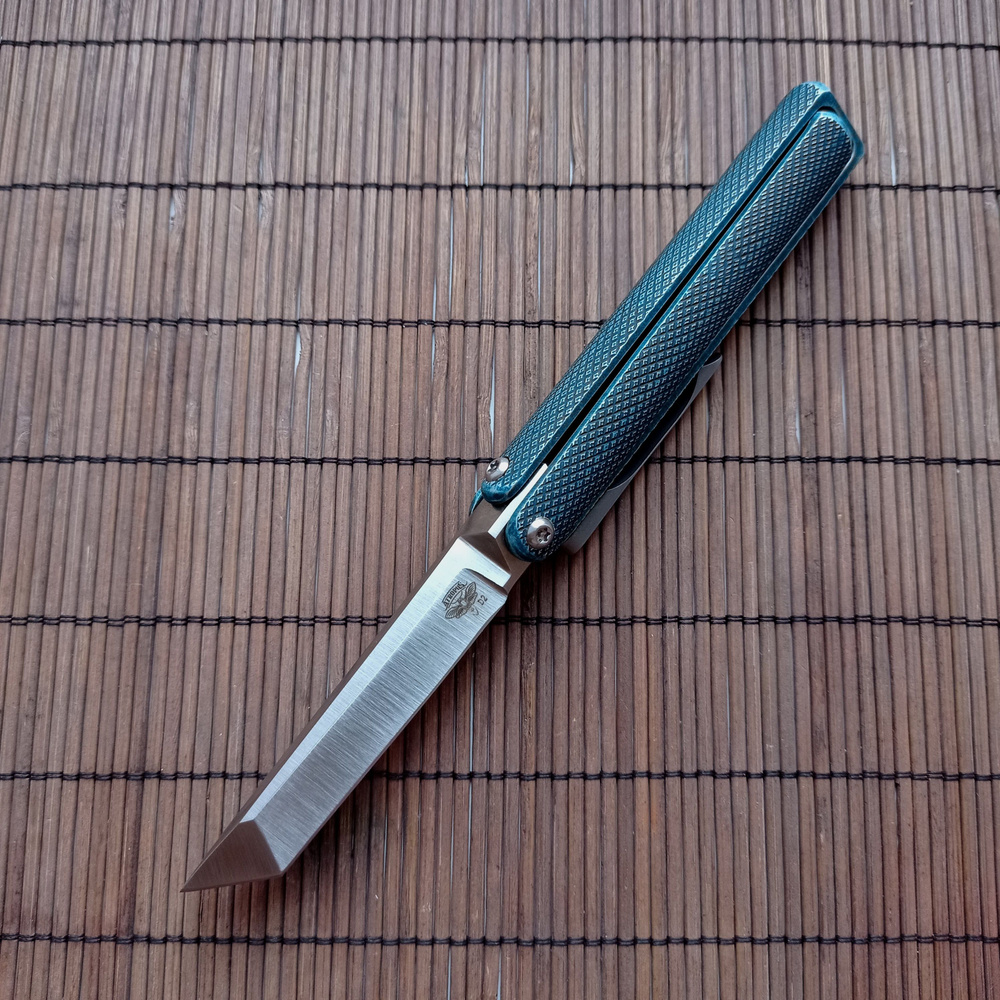 Нож туристический, складной рамочный mini "Faun tanto", зеленый, лезвие ...