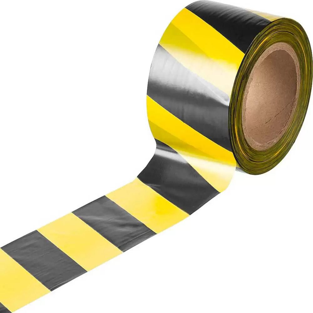 Оградительная сигнальная лента ЗУБР Мастер, цвет черно-желтый, 75мм х 200м (12242-75-200)  #1