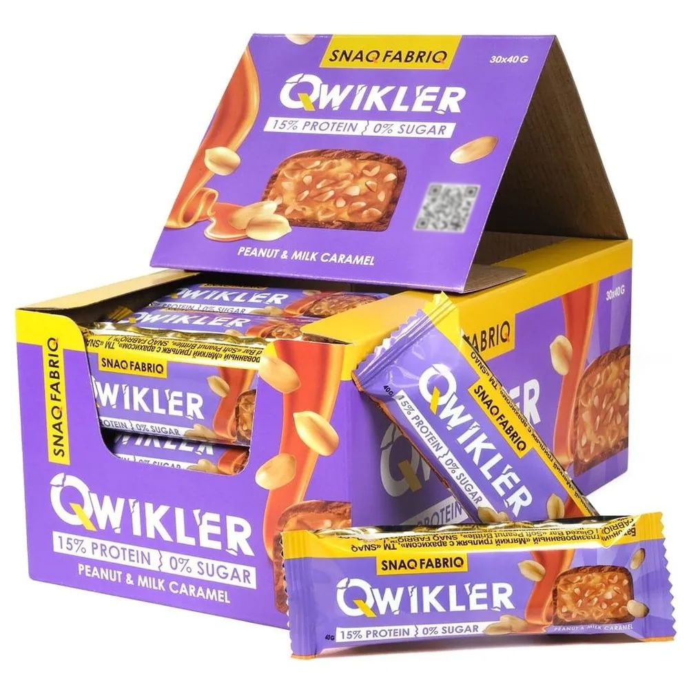 SNAQ FABRIQ Протеиновые диетические батончики без сахара Qwikler Мягкий ...
