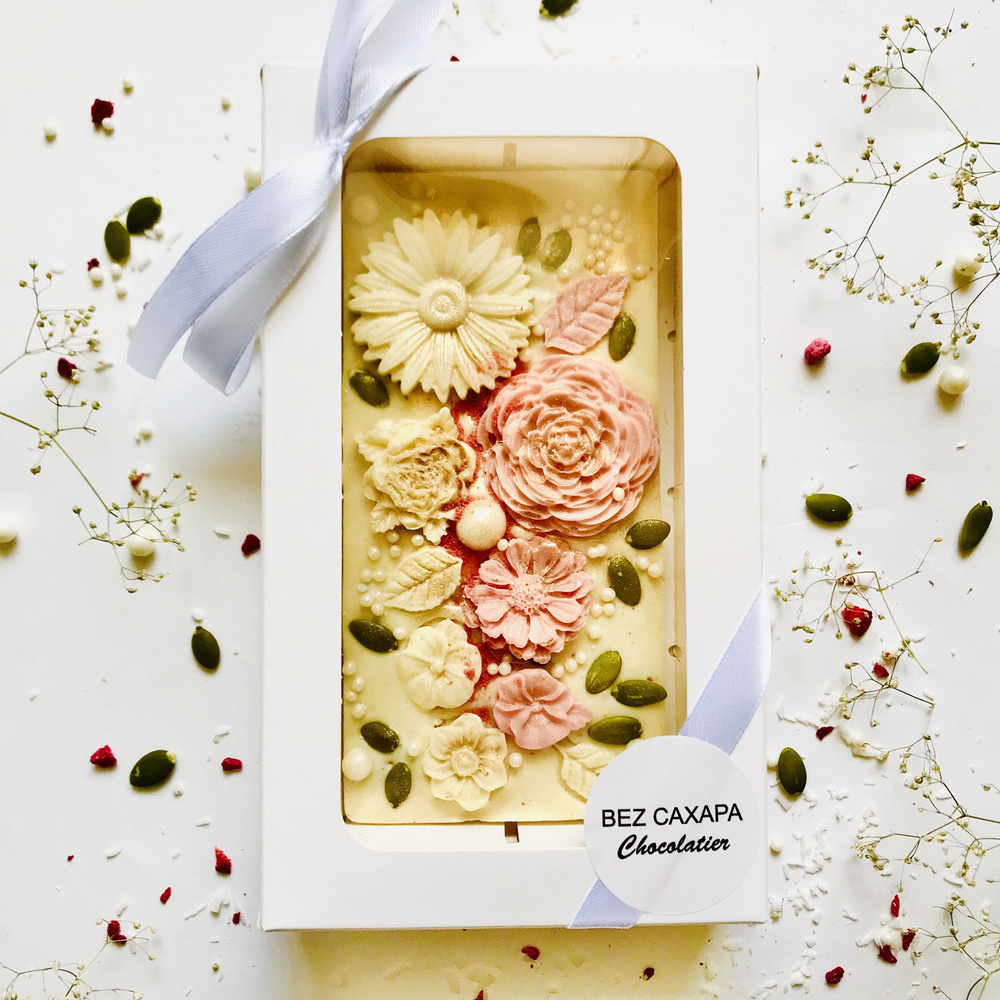 Шоколад ручной работы Цветы / Белый без сахара / Подарочный шоколад -  купить с доставкой по выгодным ценам в интернет-магазине OZON (348209008)