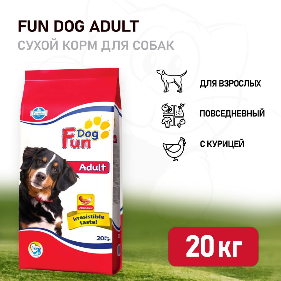 Farmina Fun Dog Adult сухой корм для взрослых собак всех пород с курицей -  20 кг