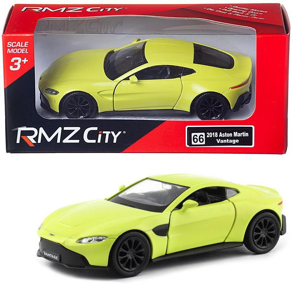 Машинка металлическая Uni-Fortune RMZ City 1:32 Aston Martin Vantage 2018  (цвет желтый)