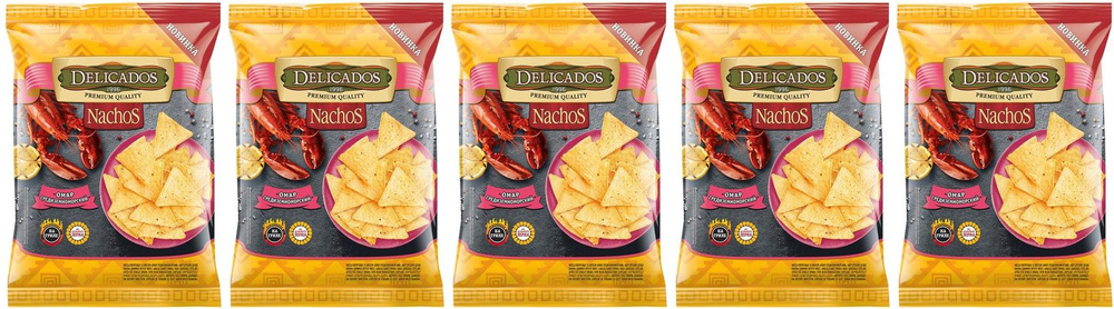 Чипсы кукурузные Delicados Nachos Омар Средиземноморский, комплект: 5 упаковок по 100 г  #1