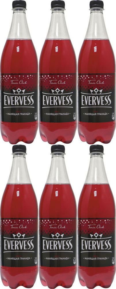 Газированный напиток Evervess Манящая Гранада гранат среднегазированный, комплект: 6 упаковок по 1 л #1