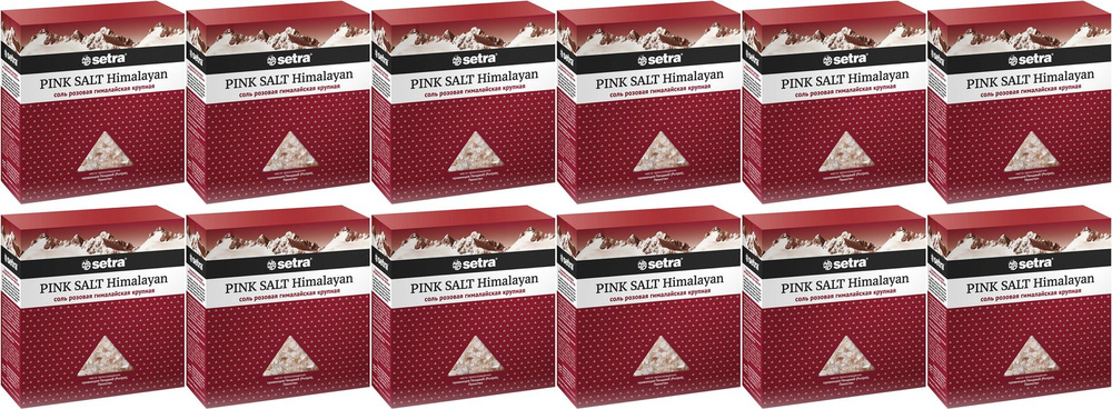 Соль гималайская розовая Setra крупная, комплект: 12 упаковок по 500 г  #1