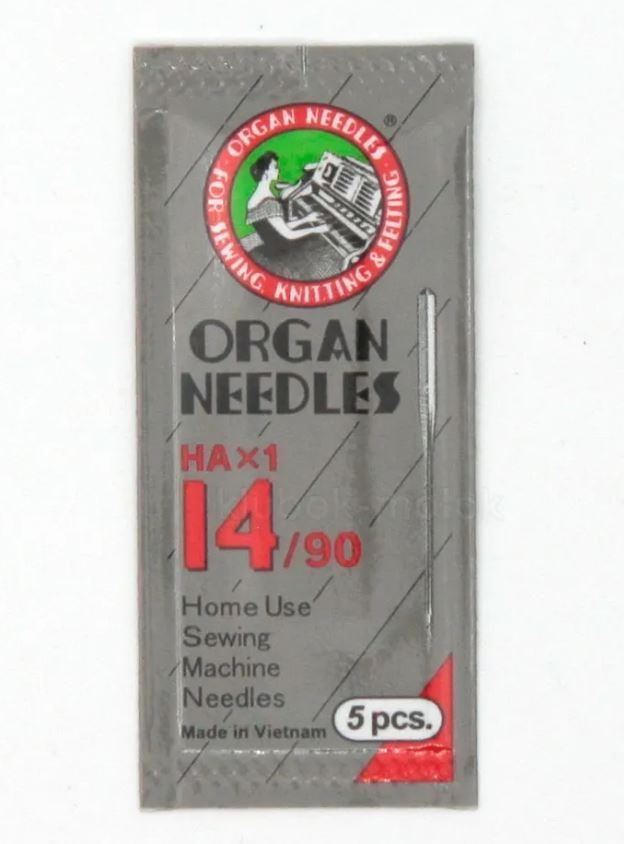 Иглы ORGAN универсальные №90 HA 1/14, 5 игл (мягкая упаковка) для бытовых швейных машин  #1