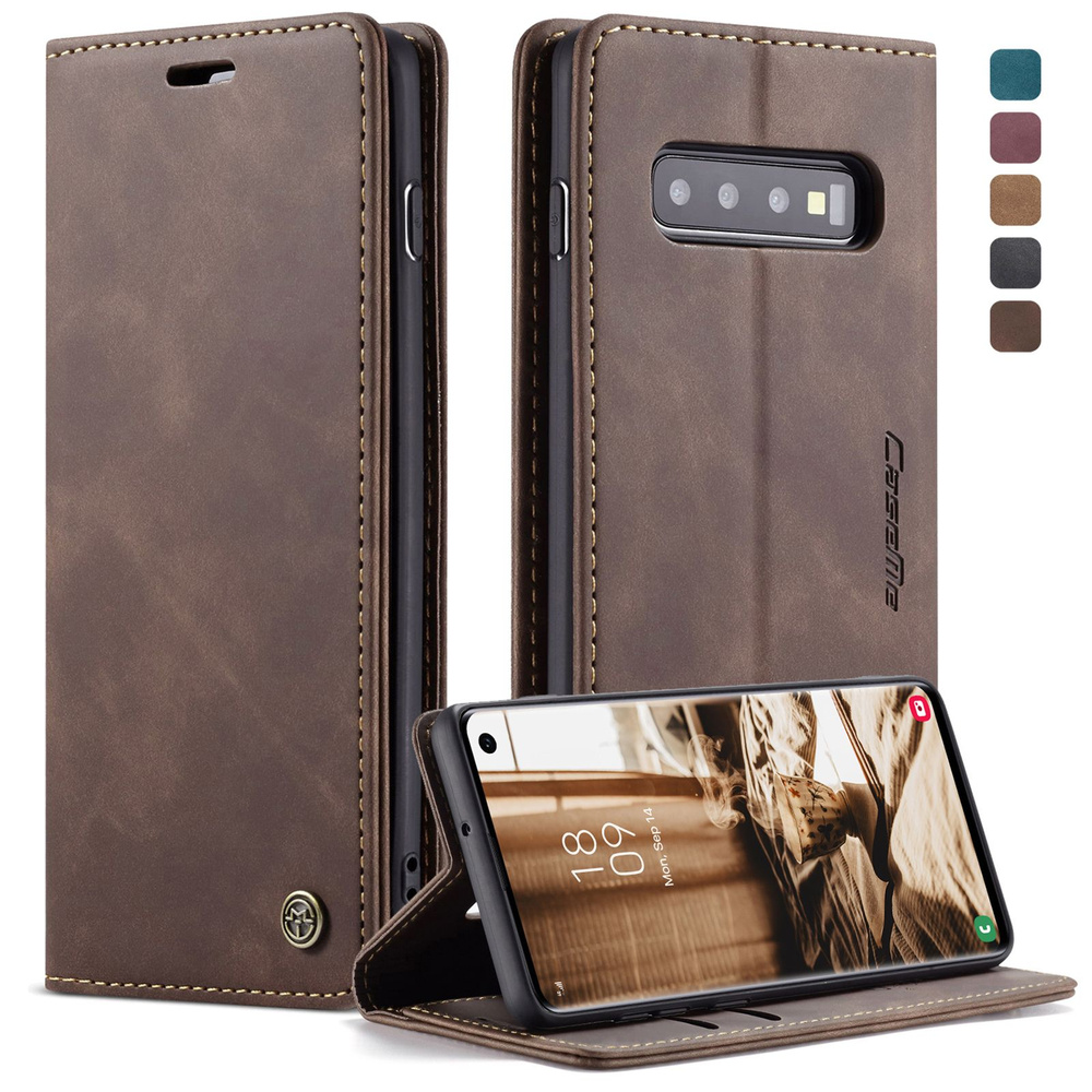 Caseme Кожаный чехол для Samsung Galaxy S10 Plus 6,4 дюйма с визитницей ...