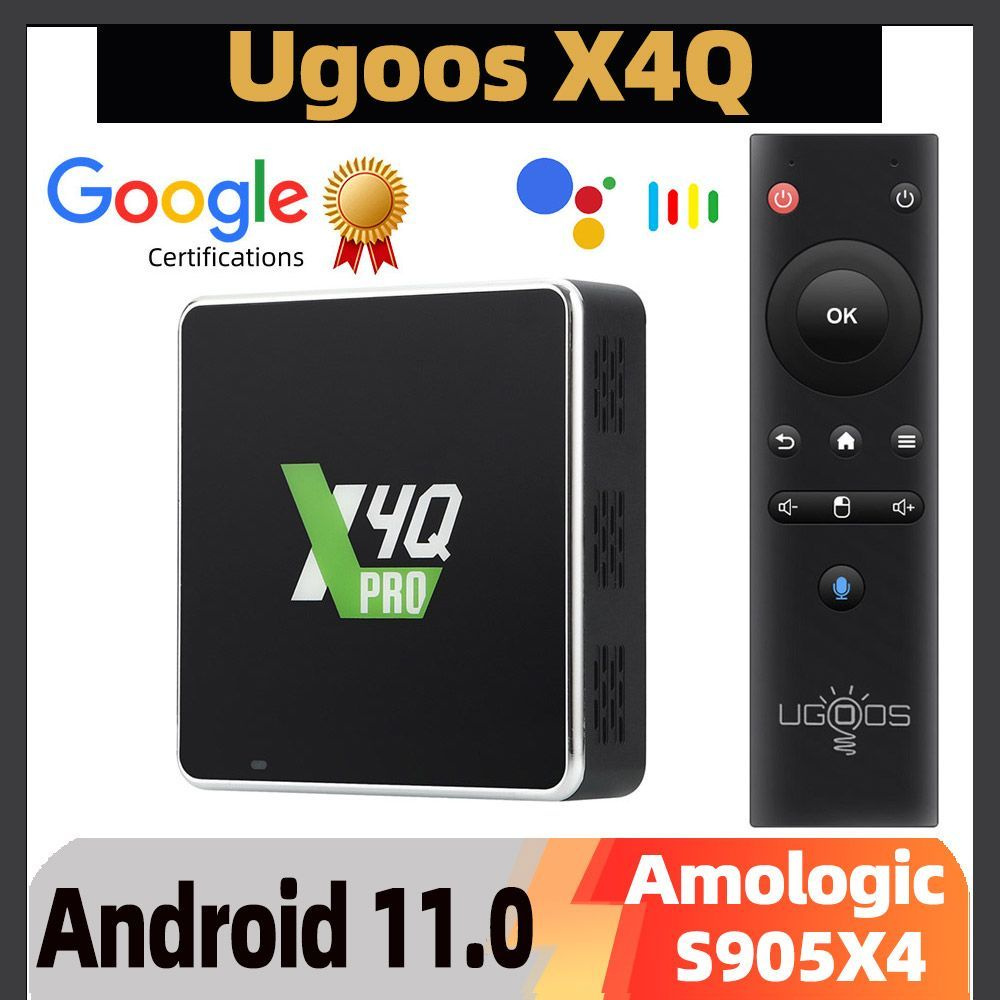 Медиаплеер Ugoos X4Q, USB, HDMI, 3.5 мм, RJ-45 Ethernet, черный, Android  купить по низкой цене с доставкой в интернет-магазине OZON (972593934)