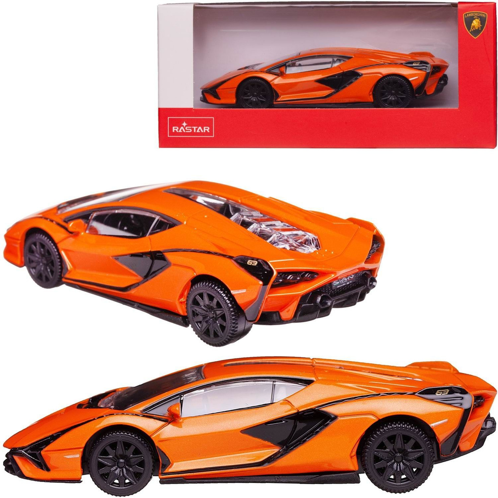 Машина металлическая 1:43 Lamborghini Sian, цвет оранжевый - купить с  доставкой по выгодным ценам в интернет-магазине OZON (978286276)