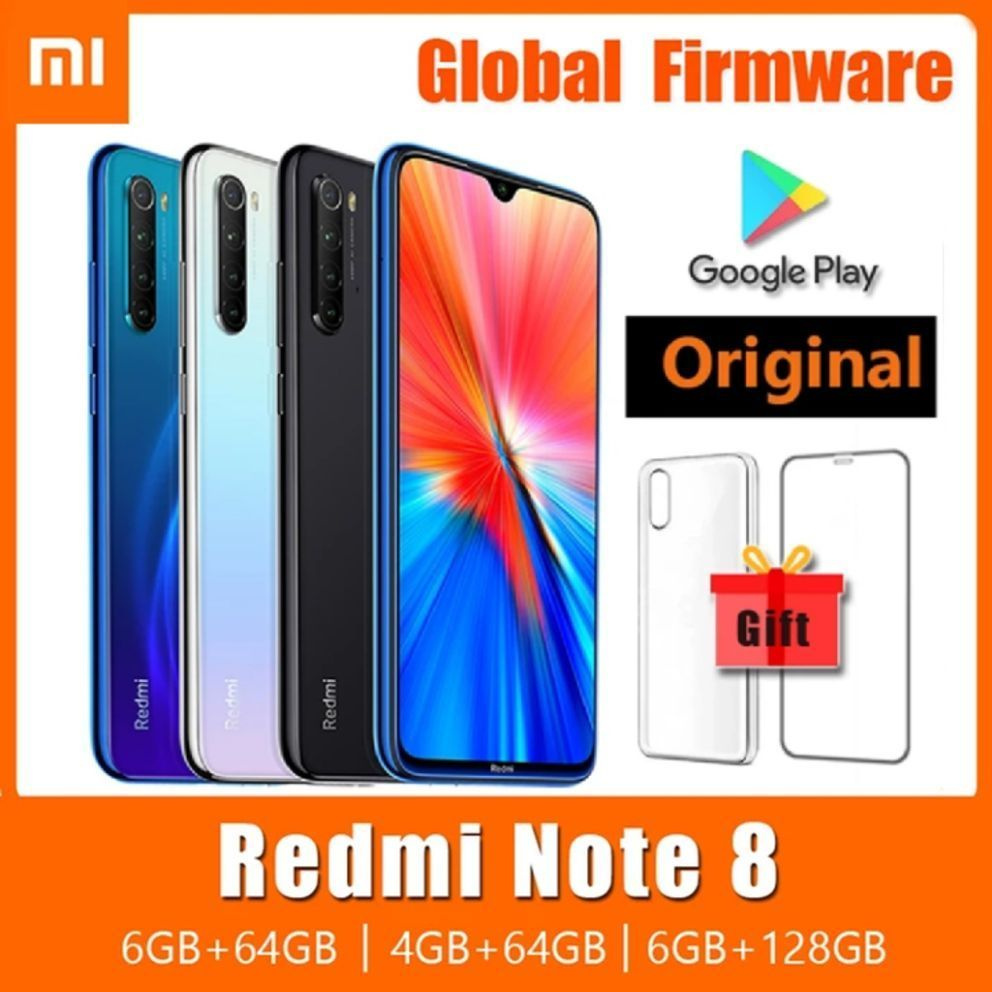 Смартфон Redmi Новая версия Redmi Note 8 Global Firmware Smartphone 6 + 128  Гб 48Mp Android 11 Eight Core 4000 мАч Скачать Battery RedmiNote 8 Phone -  купить по выгодной цене в интернет-магазине OZON (1128040894)