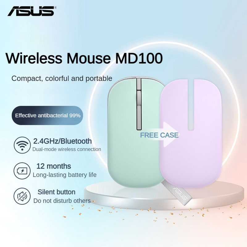 Мышь беспроводная ASUS Marshmallow Mouse MD100, фиолетовый - купить по ...
